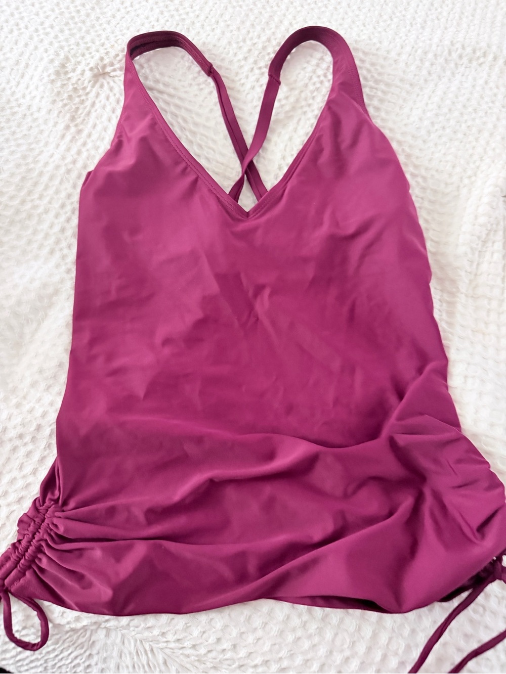 Magenta Crisscross Tankini Top